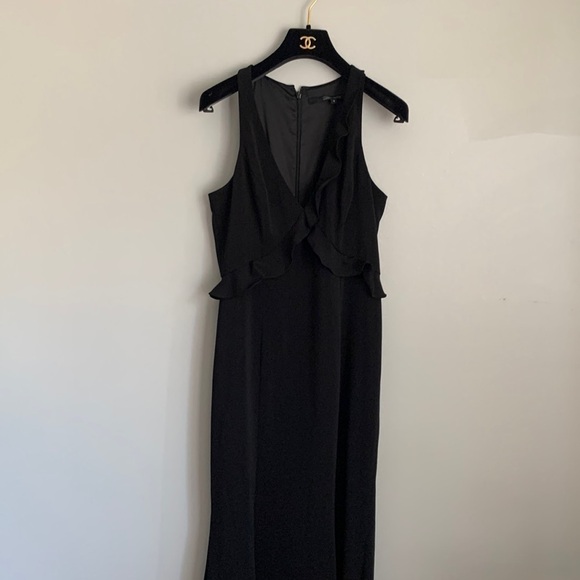 Jay Godfrey Joseph asymmetric ruffle gown black size 4n - Picture 2 of 10